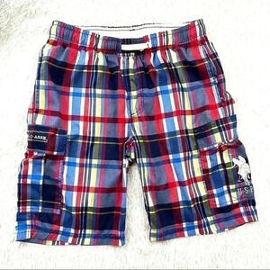 U.S. Polo Plaid Large Side Pocket Mens Swim Trunk Shorts Size M
